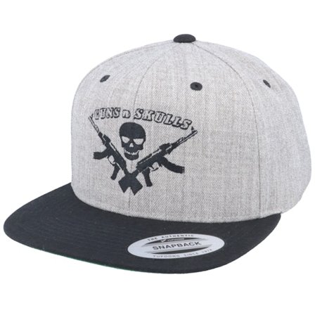 GUNS n SKULLS - Grey snapback Czapka Z Daszkiem - Logo Grey/Black Snapback @ Hatstore