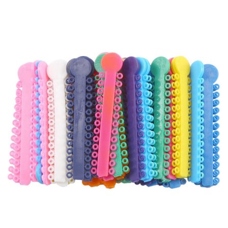 40 STK Ortodontiske Ligaturbånd Flerfarvede Ortodontiske Elastomeriske O-Ringe Bøjler Elastikker