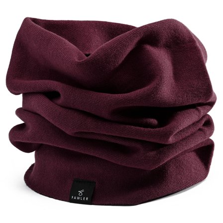 Czarno-bordowy dwustronny szalik tubowy Infinity Fonz dla mężczyzn - Szaliki zimowe