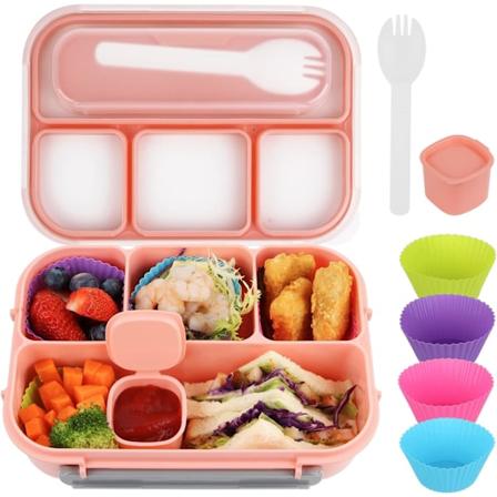 Lounasrasia Aikuisten Lounasrasia, Lounasrasia Lapsille, Lounasastiat Aikuisten/Lasten/Opiskelijoiden, 1300ML-6 Lokeron Bento Lounasrasia Pink