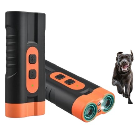4-i-1 Ultralyd Antibjeff Hund, Ultralyd Hundetræner, Hundegøen Stopper Med LED & Dobbelt Sender Ultralyd, Type-C Hurtigopladning