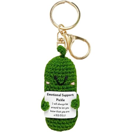 Fickkram kram positiv energi gurka karaktärskort rolig och kreativ stickad plysch gurka docka present positiv energi gurka kort dekoration