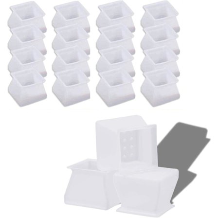 16 Stykker Silikon Stolbenhetter Puter Stolbenbeskyttere Firkantede Benbeskyttere Stolben Gulvbeskyttere Bordbenhetter for Stol Bord Hjem Sofa