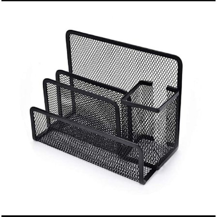 Pen Holder Desk Organizer Multifunktionel Papir Organizer Kontorartikler Skoleartikler Sort