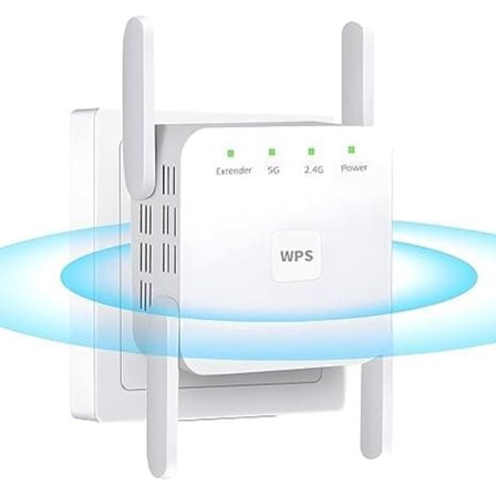 WiFi-laajennin – 1200 Mbps Dual Band (2,4 GHz ja 5 GHz) signaalinvahvistin toistin-/AP-tilalla ja WPS-toiminnolla