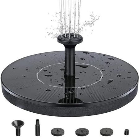 Solcellsfontänpump 13 cm, Flytande Vattenpump 210 L/h, Vattentät för Fågelbad & Pool_OF