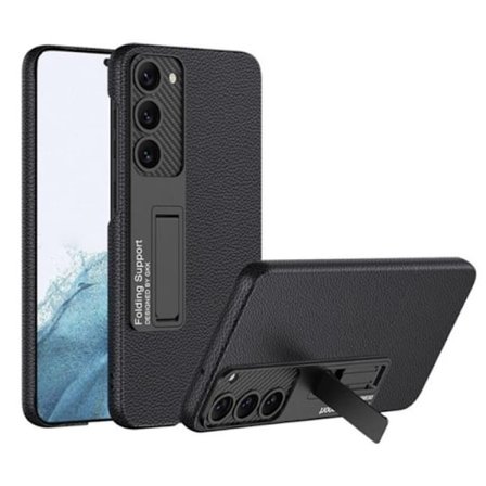 GKK Galaxy S23 -puhelinkotelo Kickstand PU-nahka - Musta