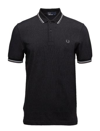 Twin Tipped Fp Shirt Polos Short-sleeved Svart Fred Perry