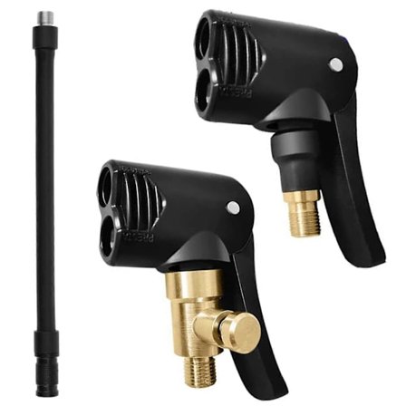 Dekkpumpeventilforbindelse 2-i-1 pneumatisk ventiladapter luftchuck pumpehode for sykkel motorsykkel bil lastebil (FMY)
