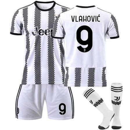 22-23 Uusi kausi VLAHOVIC #9 Juventus Home Football Kit lapsille M