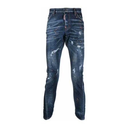 Dsquared2, Straight Jeans Blauw, Heren, Maat:S,stretch