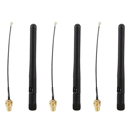 3x 433mhz Antenne 3dbi GSM RP-SMA Plugg Gummi Vanntett LoRaWAN Antenne + IPX til SMA Kabel E