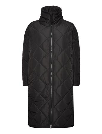 Alma Slit Quilted Jacket Fodrad Rock Svart NORR