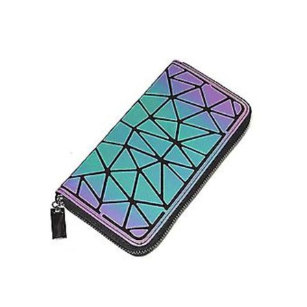 1 stk Geometrisk Lysende Lommebok For Kvinner Jente Holografisk Reflekterende Myntvesker Punger Mote Fancy Bag Multi Kortveske Penger Organizer 