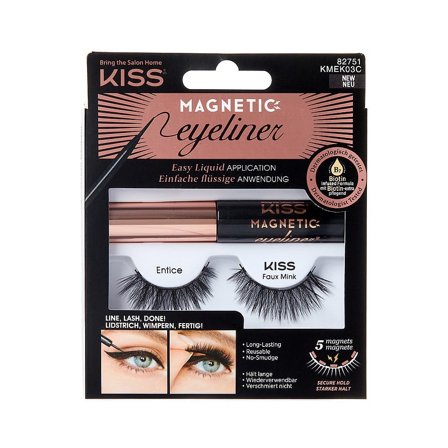Kiss Magnetic Eyeliner Kit Entice, Makeup, Tilbehør, Vippelim