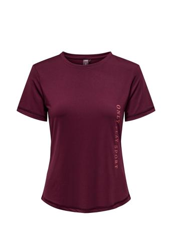 Onpsweet Reg Ss Train Tee T-shirts & Tops Short-sleeved Burgunder Only Play*Betinget Tilbud