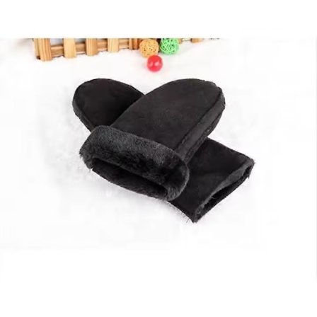 Naisten keinotekoiset lampaannahkakäsineet Nahkakintaat Talvi ulkoilu Paksut lämpimät kashmir-käsineet