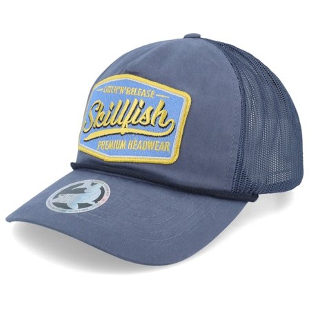 Skillfish - Blå trucker Caps - Premium Fishing 939 Bachelor Indigo/Navy/Navy Trucker @ Hatstore
