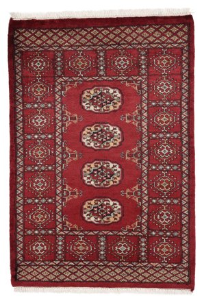 Pakistan Bokhara 3Ply Teppe Håndknyttet 84X121 Mørk Rød/Svart