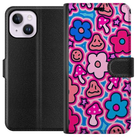 Kompatibelt Lommeboketui til Apple iPhone 15 Plus Mønster