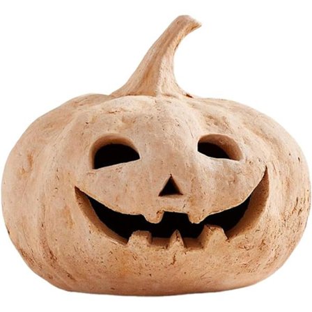 Syksyinen terrakotta kurpitsalyhtykoriste - käsintehty kurpitsa Jack O' Lantern ulko- ja sisäkäyttöön