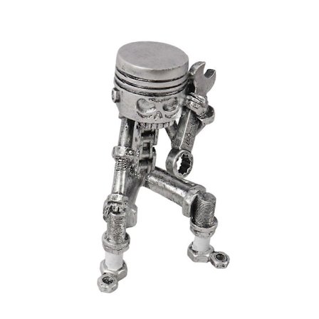 Håndlavet Stempel Mand Kranie Ansigt Kunst Figur Udskåret Skelet Ansigt Skulptur Hjemmekontor Skrivebord Dekoration Ornament-B