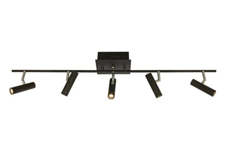 Aneta Lighting ARTIC takspot rett 5-lys, svart, 5 x 6W LED