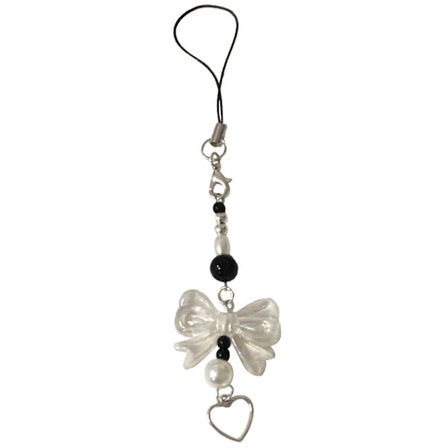 Sløjfeknude Hjerte Vedhæng Mobiltelefon Rem Telefonkæde Aftagelige Sløjfer Telefon Snor Håndlavede Nøgleringe til Pung Tasker