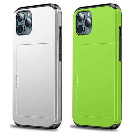 2PCS Telefonfodral Kreditkortsfack Glidande Dold Skyddande Skal Baksida för iPhone 14 Plus