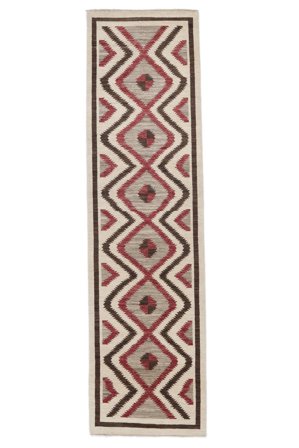 Tappeto Moderni Afghan Fine 81X297 Passatoie Beige/Rosso Scuro (Lana, Afghanistan)