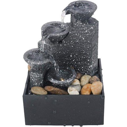 Bordsfontän Dekoration, LED Ljusbord Liten Avkopplingsvattenfall Funktion Vattenfall Meditationsfontän