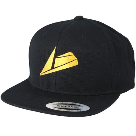 Sneakers - Zwart snapback Cap - Gold Logo Black Snapback @ Hatstore
