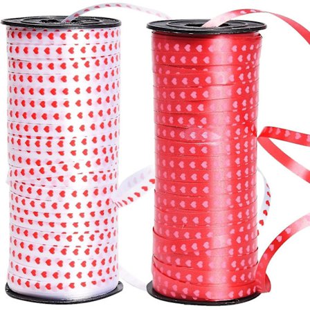 200 Yards Valentins Curlingband Hjärtatryckt