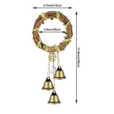 Wiccan Klokke Vindspil Hexe Vindspil Dørhæng 3,1 Tommer Hængende Hexe Klokke Beskyttelse Heksekunst Hjem Decor til Terrasse Have Boho Hjem Decor (