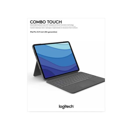 Logitech Combo Touch - tastatur og folioveske - med styrepute - QWERTZ - Sveitsisk - Oxford-grå Inn-enhet