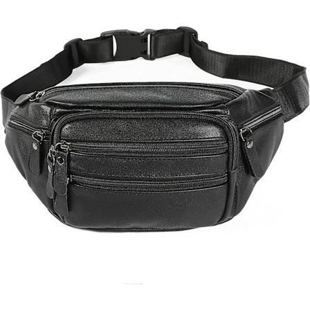 Urheilullinen nahkavyölaukku naisille ja miehille, aito vyölaukku