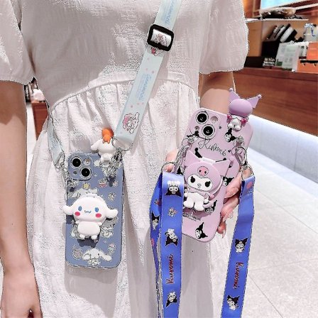 Kawaii Kuromi Cartoon Telefonfodral För Iphone 14 13 12 11 Pro Max Mini Xr X Xs Max 8 7 Plus Se Anti-fall Cover