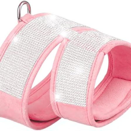 Kattsele med rhinestones, støtsikker kattsele, justerbar kattsele
