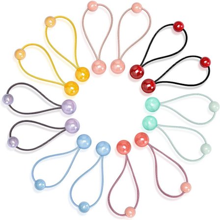 14 stk Farverige Hår Elastikker Dobbelt Bold Elastik Hestehale