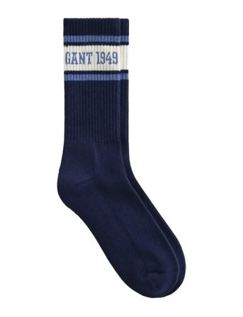 GANT Logo Stripe Sport Socks - Navy - 43-45