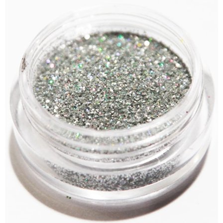 1stk Finkornet glitter Sølv