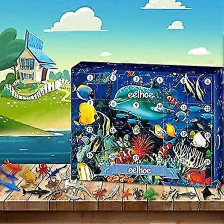 Julekalender, Fiske Julekalender, søde Havlivs Fisk Hval Haj Skildpadde Søstjerne Og Så Videre, Jule Nedtællingskalendere Til Piger Drenge