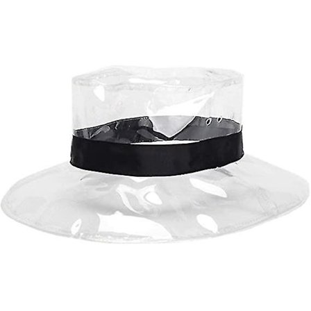 Regnhat Klar Vandtæt Spandhat Bredbremmet Fiskerhat Pvc Transparent Mode Regnhue