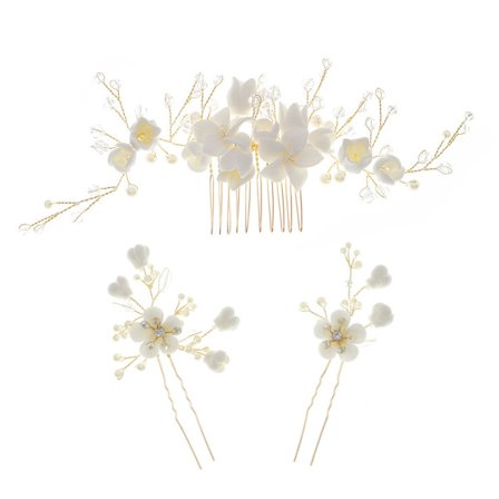 Elegant Hair Accessory for Weddings, Fine Hair Pins with Romantic Design, Suitable for Bride, Bridesmaid, Flower Girl, Weddings, Engagements,