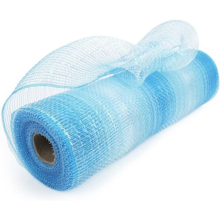 Dekorativt nettingbånd 10 tommer x 30 fot (10 meter), poly nettingbånd med metallisk, metallisk