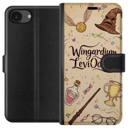 Kompatibelt Lommeboketui til Apple iPhone 16e Harry Potter Wingardium Leviosa magiske ikoner trollstav Gullsnoppen Potter illustrasjon