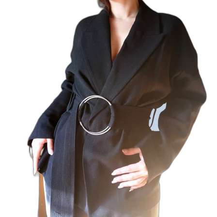 Wrap blazer med knytbälte