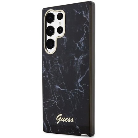 Guess GUHCS23LPCUMAK S23 Ultra S918 svart/svart hardcase Marmor