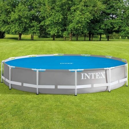 INTEX Poolöverdrag solenergi blå 348 cm polyeten