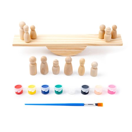 Puinen tasapainolelu Lelu lapsille Aistilelu Pinottavat palikat maalattavaksi